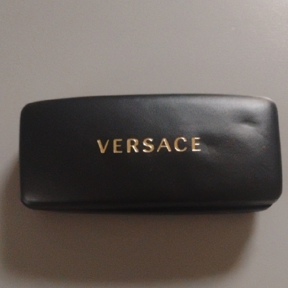 Versace Black Glasses Case with Gold Logo